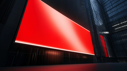 A red sign is displayed in a cityscape