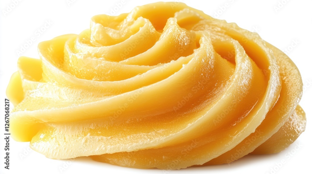 Poster curled butter curls isolated on transparent background