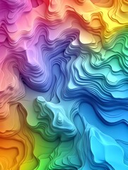 Fototapeta premium Colorful Abstract Topographic Landscape - Abstract art