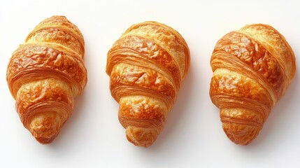 delicious fresh croissant isolated on transparent background