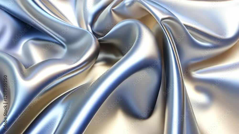 Poster exploring the elegance of shimmering fabric in a soft light. generative ai