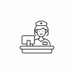 nurse clinic desk icon sign vector