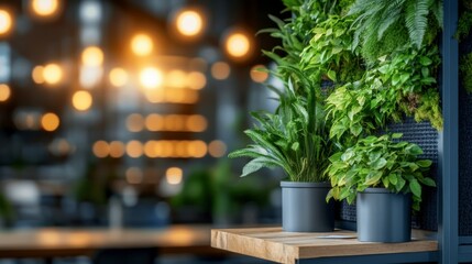 Fototapeta premium Indoor Plant Display with Lush Greenery in Modern Decorated Space Perfect for Home or Office Ambiance