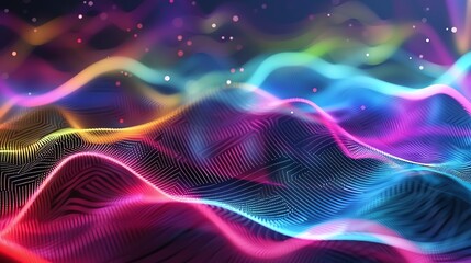 Fototapeta premium An abstract image of a colorful, digital landscape.