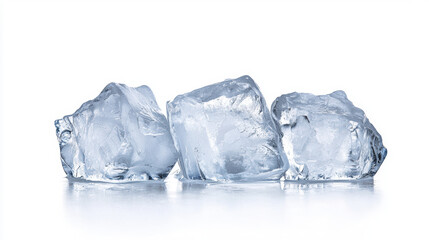 Obraz premium Fresh ice cubes arranged on reflective surface, perfect for drinks