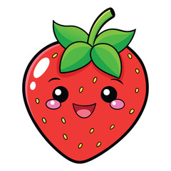Obraz premium cute cartoon strawberry vector illustration of a strawberry