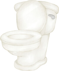 watercolor toilet bowl