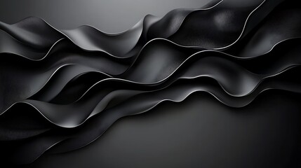 Fototapeta premium Abstract Black Waves Flowing Smoothly Across
