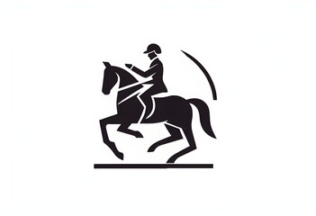 icon of an abstract equestrian on a clean background