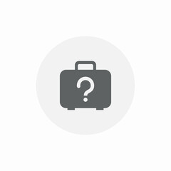 suitcase help icon sign vector