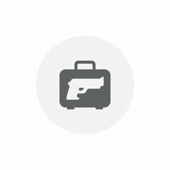suitcase weapon icon sign vector