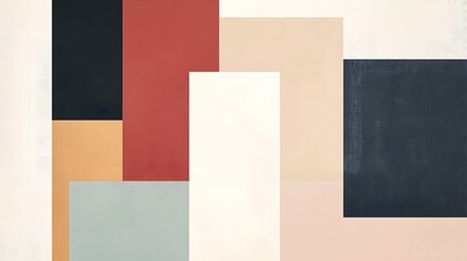 Abstract Geometric Color Block Canvas Painting Art