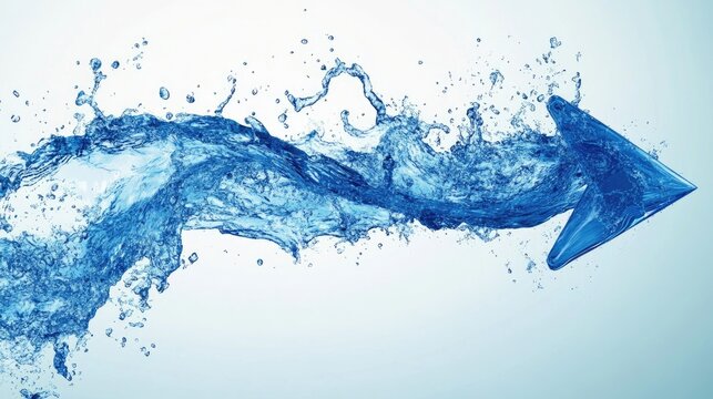 A fluid-like arrow flowing upwards, symbolizing smooth progress, adaptability, and effortless success.