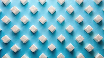 Repeating Pattern of Sweet Cubes on Blue Background