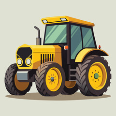 yellow tractor yellow tractor vector art
