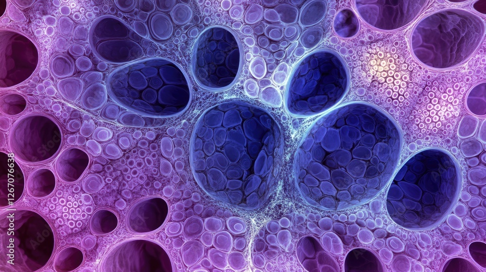 Poster a high-resolution image of a plant stem cross-section showing vascular tissues and cells.