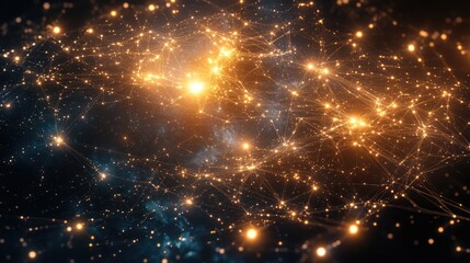 Fototapeta premium A luminous web of interlinked strands forming a perfect structure, symbolizing unity.