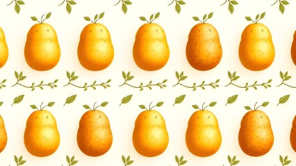 Potato pattern in 2 rows on a light background