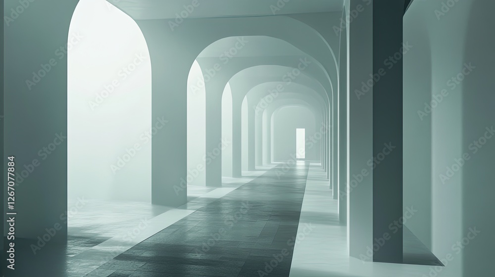 Poster a minimal futuristic tech background with geometric d structures and soft lighting.