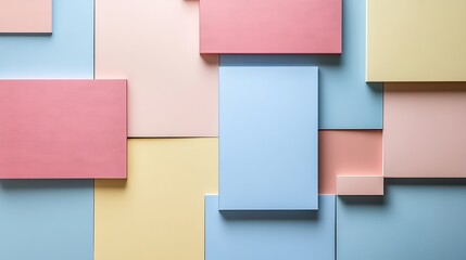 Fototapeta premium Abstract pastel colored geometric shapes design