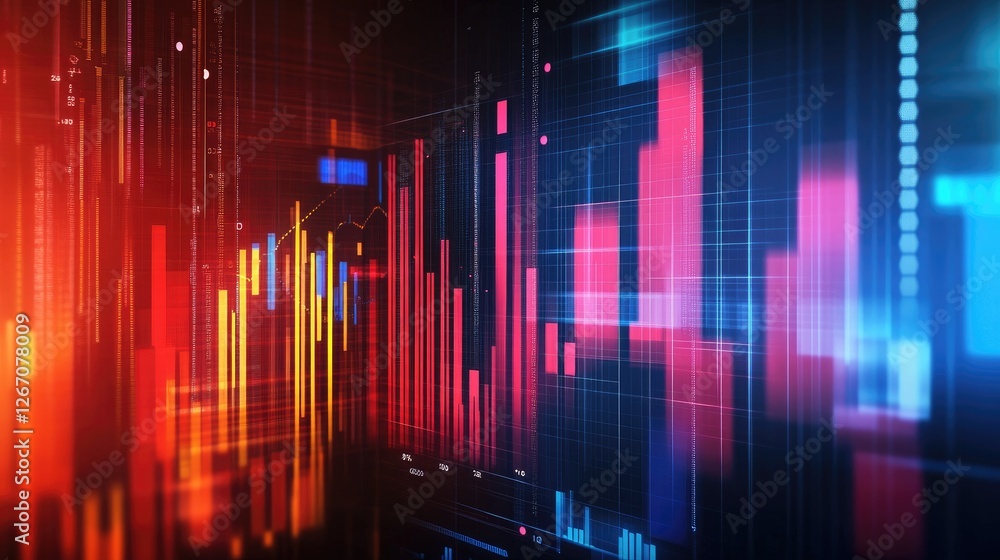 Aufkleber a modern business analytics graph with a high-contrast design, representing successful planning and 