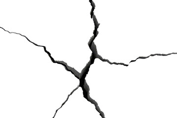 Detailed Image of a Cracked Surface Showing Complex Texture and Sharp Edges in Dark Shades