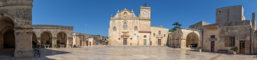 Piazza San Giorgio, plus belle place de la Grecia Salentina, à Melpignano, dans les Pouilles, Italie
