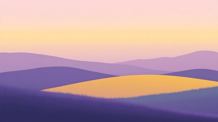 Obraz premium Serene Purple Hills Under a Pastel Sky