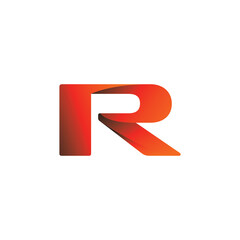 Modern Orange Gradient Wide Letter R Logo Design
