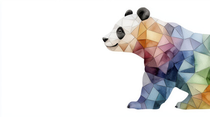 Fototapeta premium colorful geometric panda illustration with playful expression
