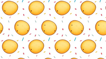 Potato pattern in 2 rows on a light background 