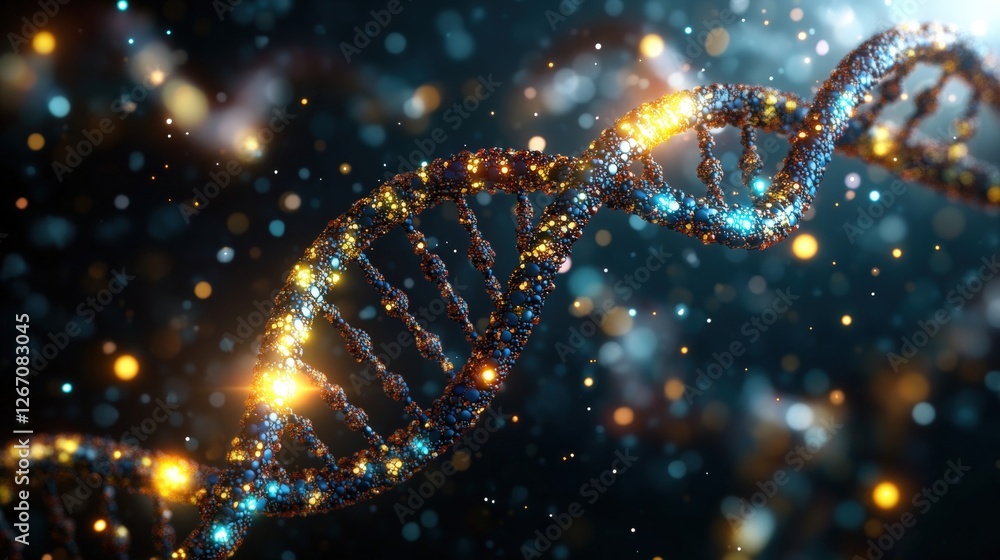 Poster dna molecule background structure with detailed visualization in high fidelity and intricate design 