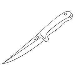 Minimalist Knife Line Art Illustration