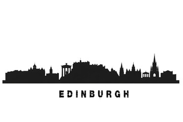 Naklejka premium Edimburgo skyline, con tutti i monumenti