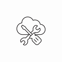 cloud repair service icon sign vector