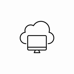cloud desktop icon sign vector