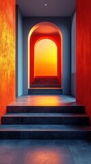 Sunset Archway: A Journey Towards the Golden Hour