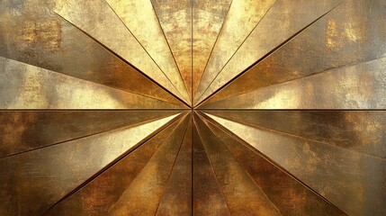 Elegant Metal Wall Featuring Intricate Gold and Black Design Creates a Striking Visual Contrast Evoking Modern Art Aesthetic and Industrial Charm Perfect for Contemporary Spaces