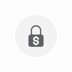 dollar lock icon sign vector