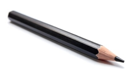 Black Pencil on White Background
