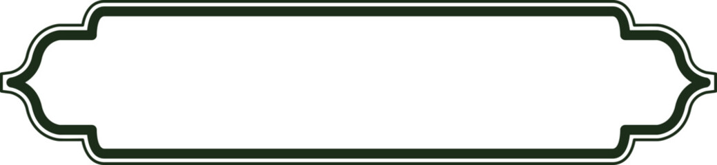 Islamic Banner Label Outline