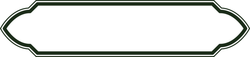 Islamic Banner Label Outline