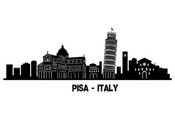 Pisa skyline con tutti i monumenti