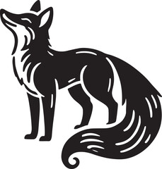 Fox vector silhouette , Silhouettes-Fox-2