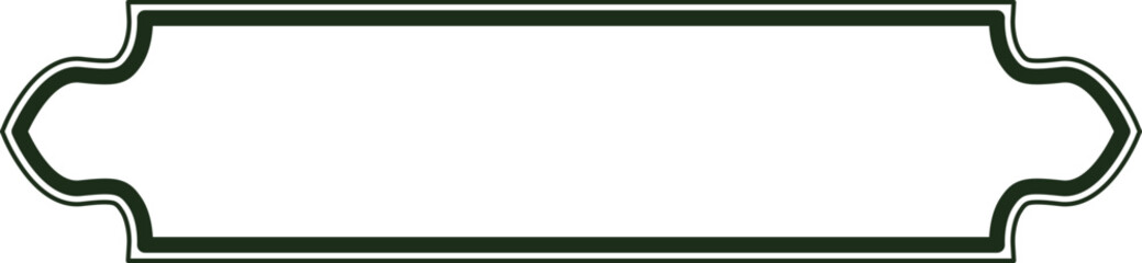 Islamic Banner Label Outline