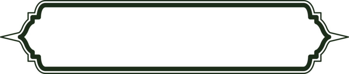 Islamic Banner Label Outline