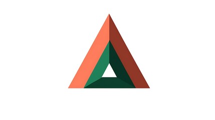 Abstract Triangular Design Featuring Orange and Green