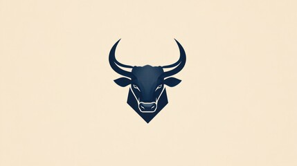 Bull Head Symbol Strong, Fierce. Isolated graphic for power, finance, bullish market analysis
