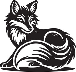 Fox vector silhouette , Silhouettes-Fox-2