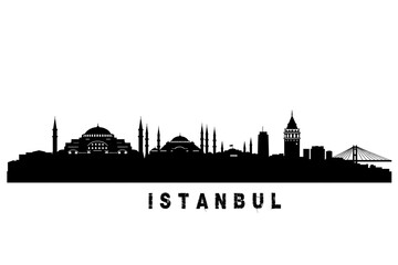 Fototapeta premium Istanbul skyline con tutti i palazzi